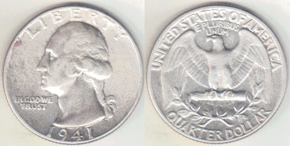 1941 USA silver Quarter Dollar A000755